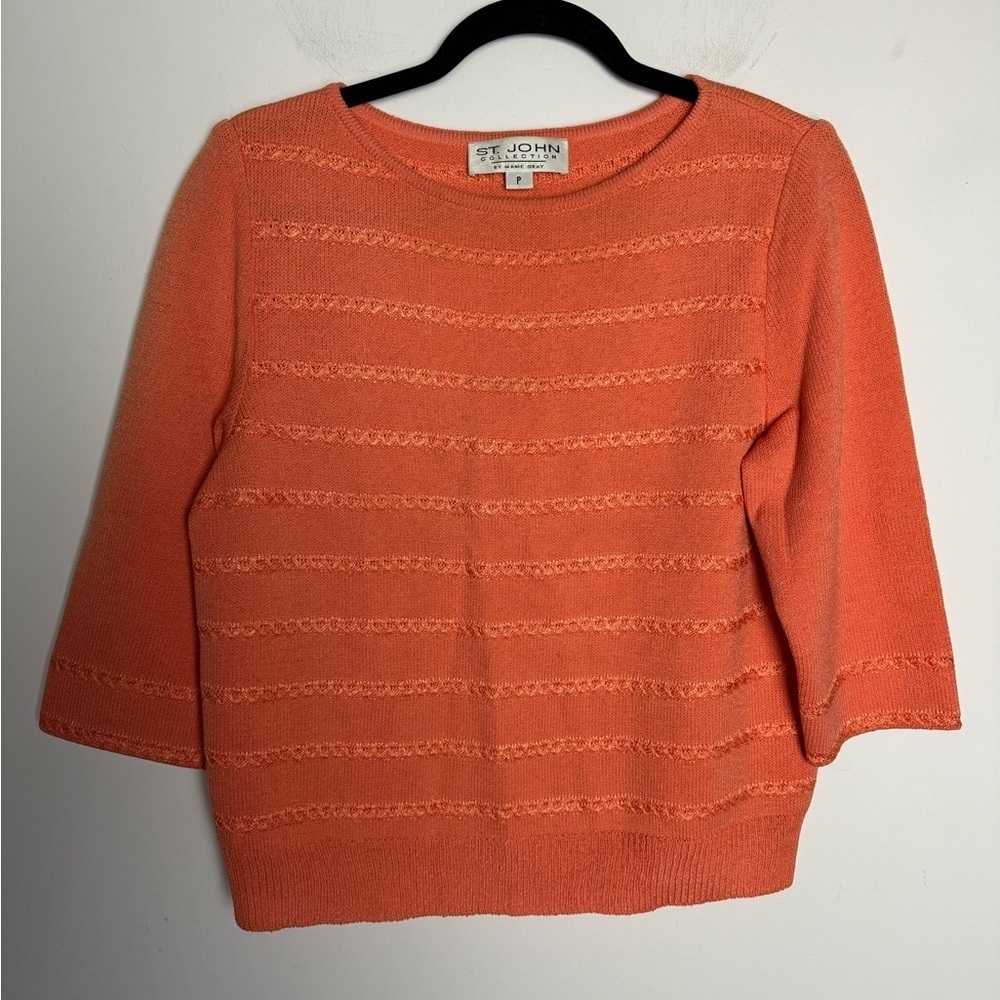 St. John Collection 3/4 Sleeve Knit Top Size P or 2